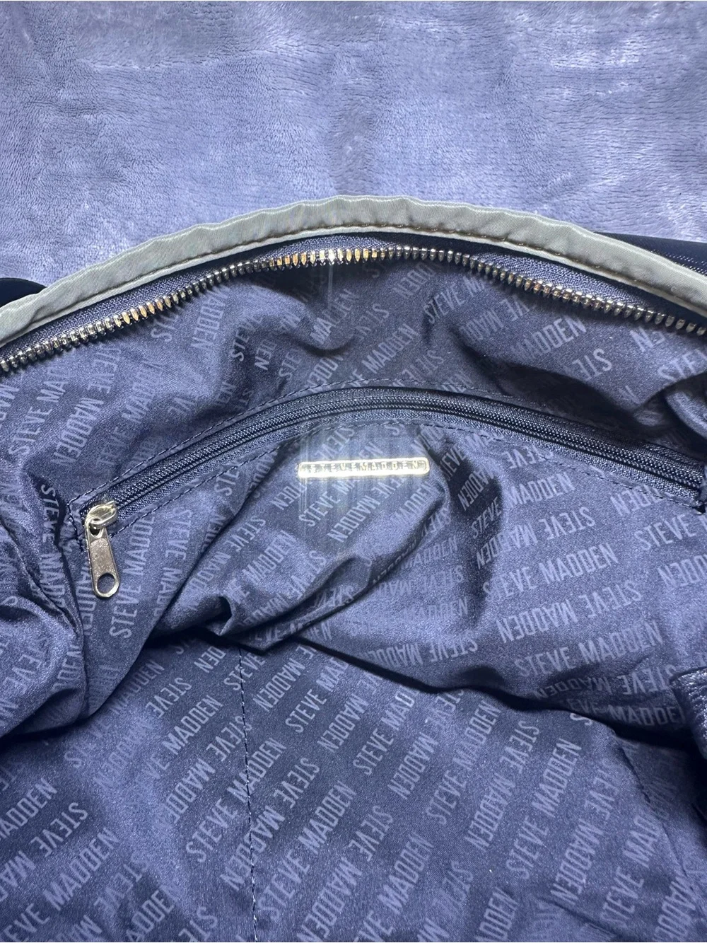 Steve Madden Olive and Black Nylon Messenger Tote